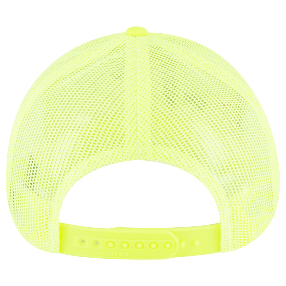 Rear View of 040 - N. Yellow OTTO CAP 6 Panel Low Profile Mesh Back Trucker Hat