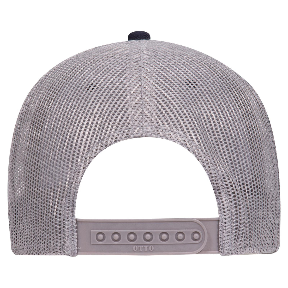 Rear View of 040414 - Nvy/Nvy/Gry OTTO CAP 6 Panel Low Profile Mesh Back Trucker Hat