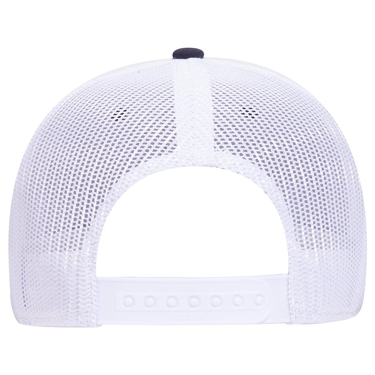 Rear View of 040416 - Nvy/Nvy/Wht OTTO CAP 6 Panel Low Profile Mesh Back Trucker Hat