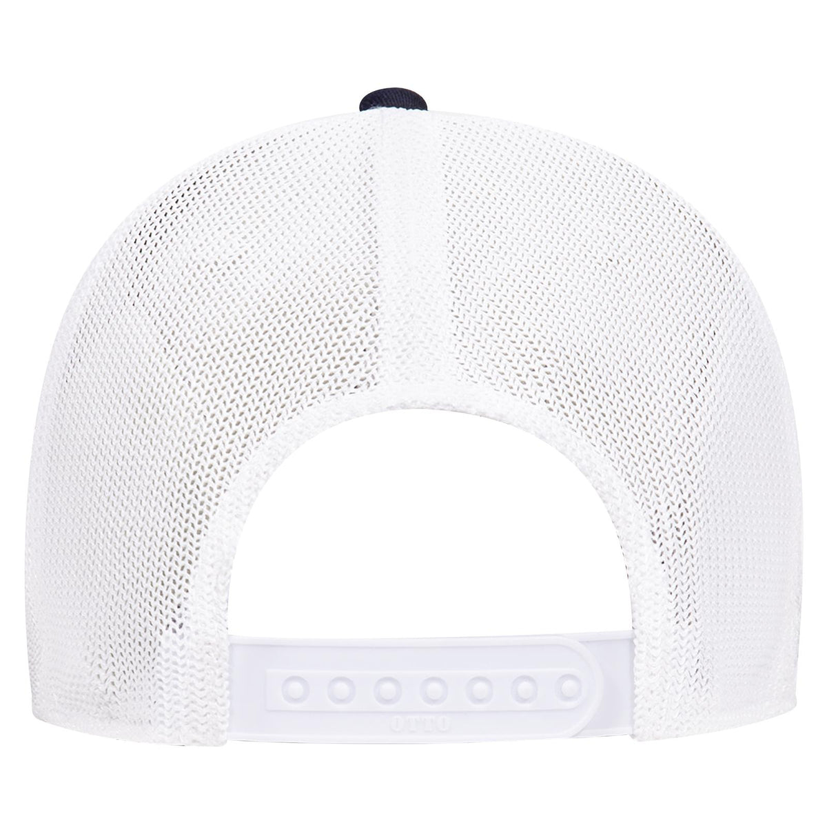 Rear View of 040416 - Nvy/Nvy/Wht OTTO CAP "OTTO COMFY FIT" 6 Panel Low Profile Mesh Back Trucker Hat