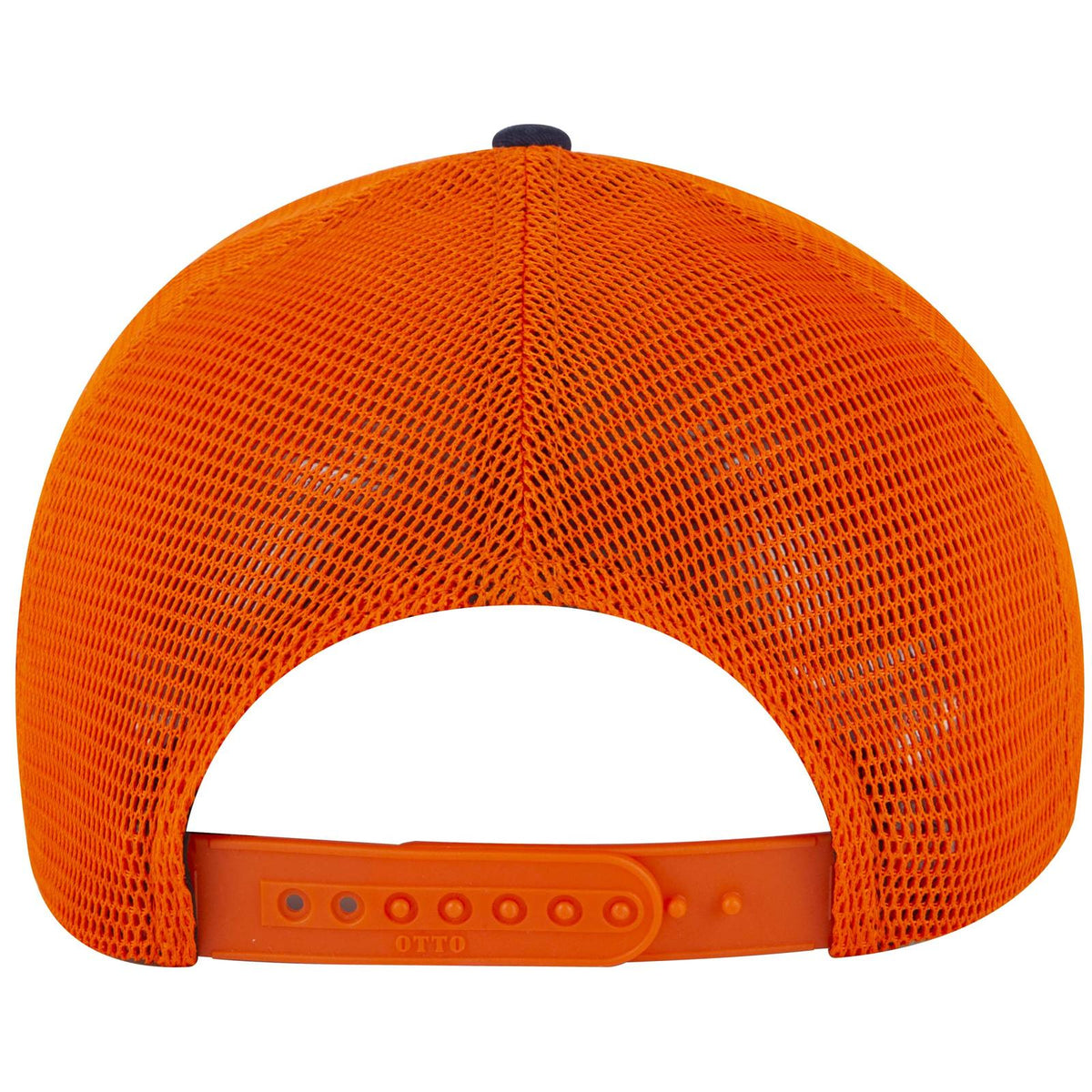 Rear View of 040462 - Nvy/Nvy/Org OTTO CAP "OTTO COMFY FIT" 6 Panel Low Profile Mesh Back Trucker Hat