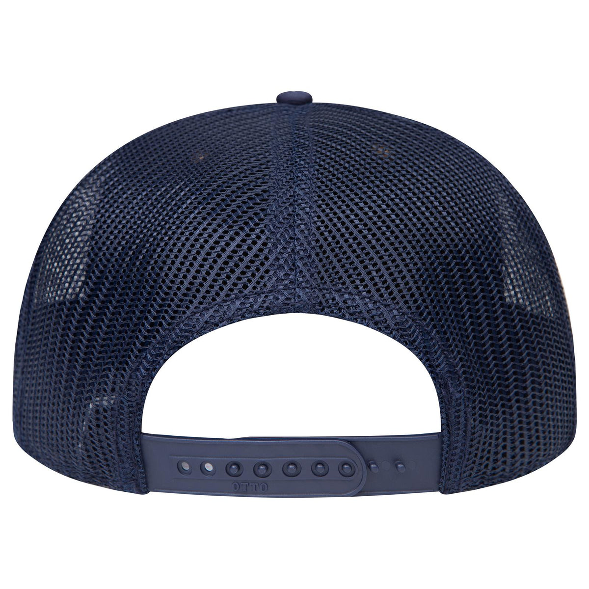 Rear View of 0411204 - Nvy/Cork/Nvy OTTO CAP "OTTO SNAP" 5 Panel Pro Style Mesh Back Trucker Snapback Hat