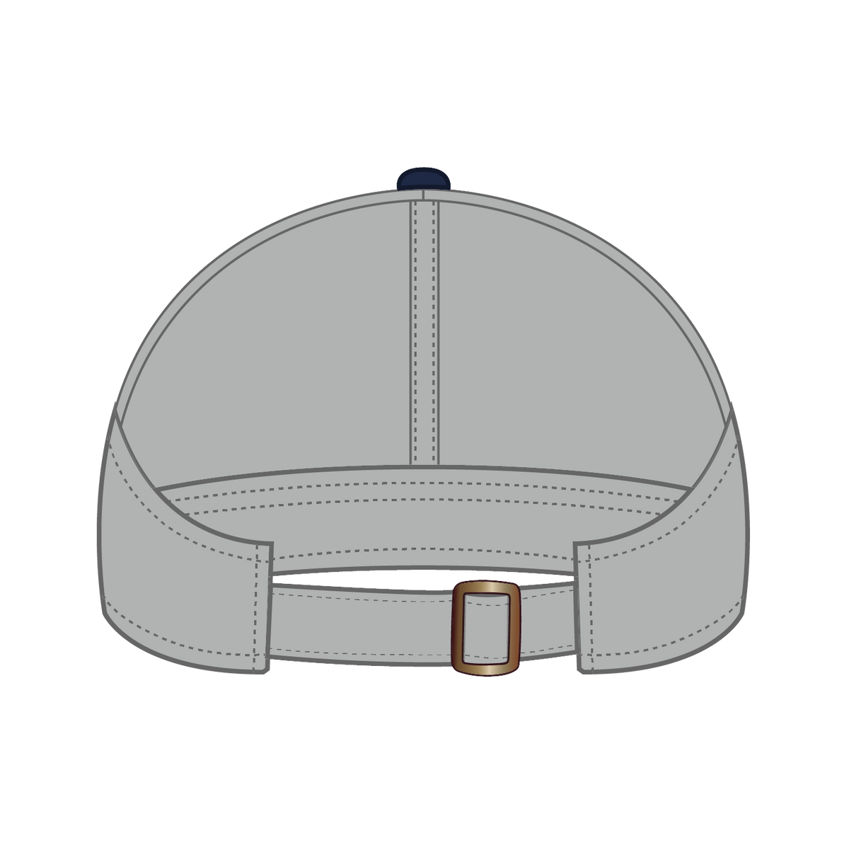 Rear View of 0414 - Nvy/Gry OTTO CAP 4 Panel Ponytail Cap