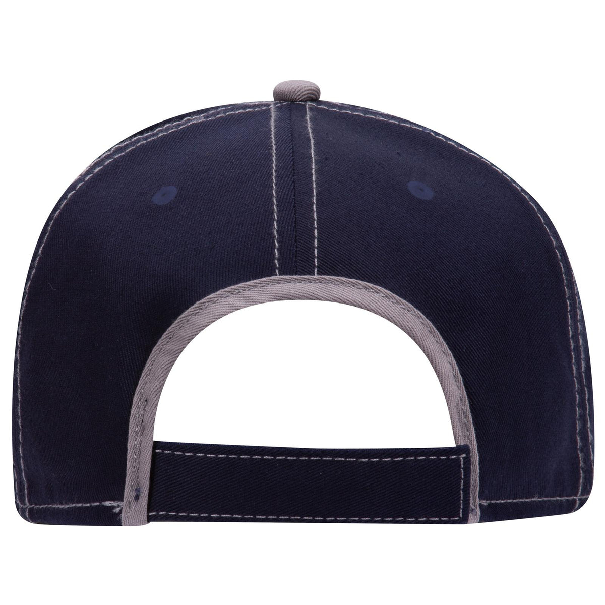 Rear View of 0414 - Nvy/Gry OTTO CAP 6 Panel Low Profile Baseball Cap