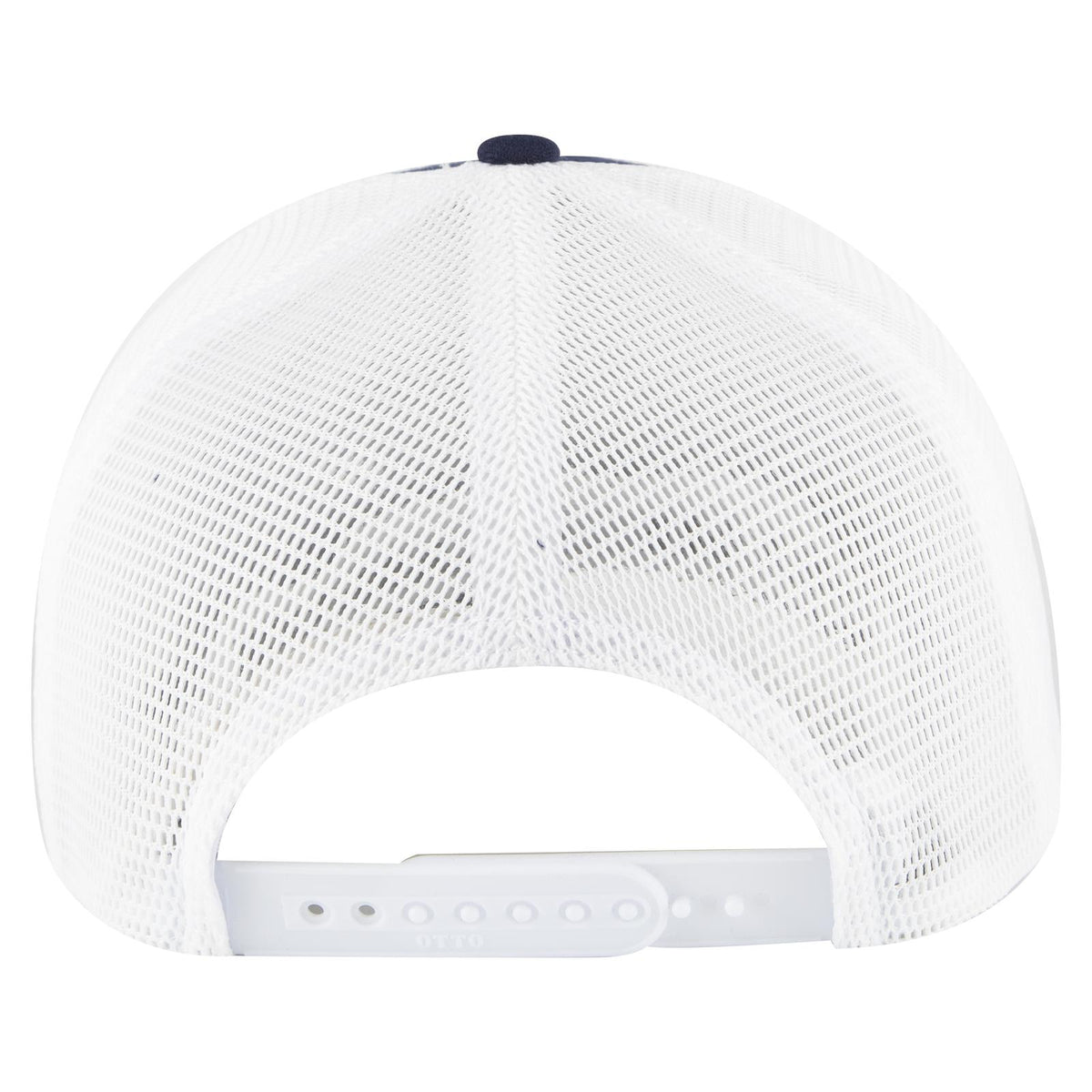 Rear View of 0416 - Nvy/Wht OTTO CAP "OTTO COMFY FIT" 6 Panel Low Profile Mesh Back Trucker Hat