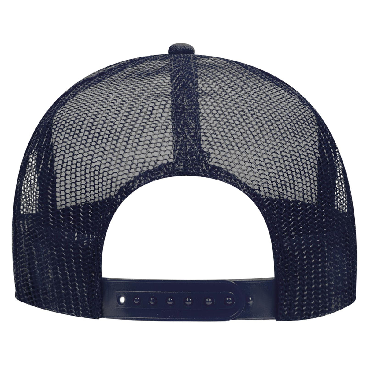 Rear View of 041604 - Nvy/Wht/Nvy OTTO CAP 5 Panel High Crown Mesh Back Trucker Hat
