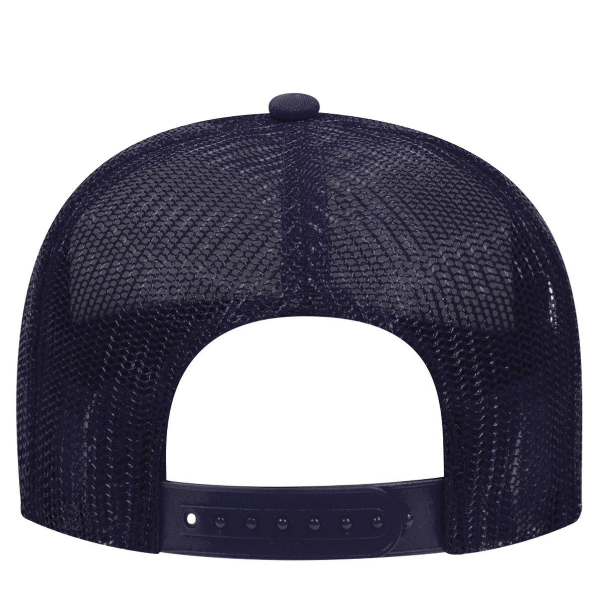 Rear View of 041604 - Nvy/Wht/Nvy OTTO CAP 5 Panel Mid Profile Mesh Back Trucker Hat