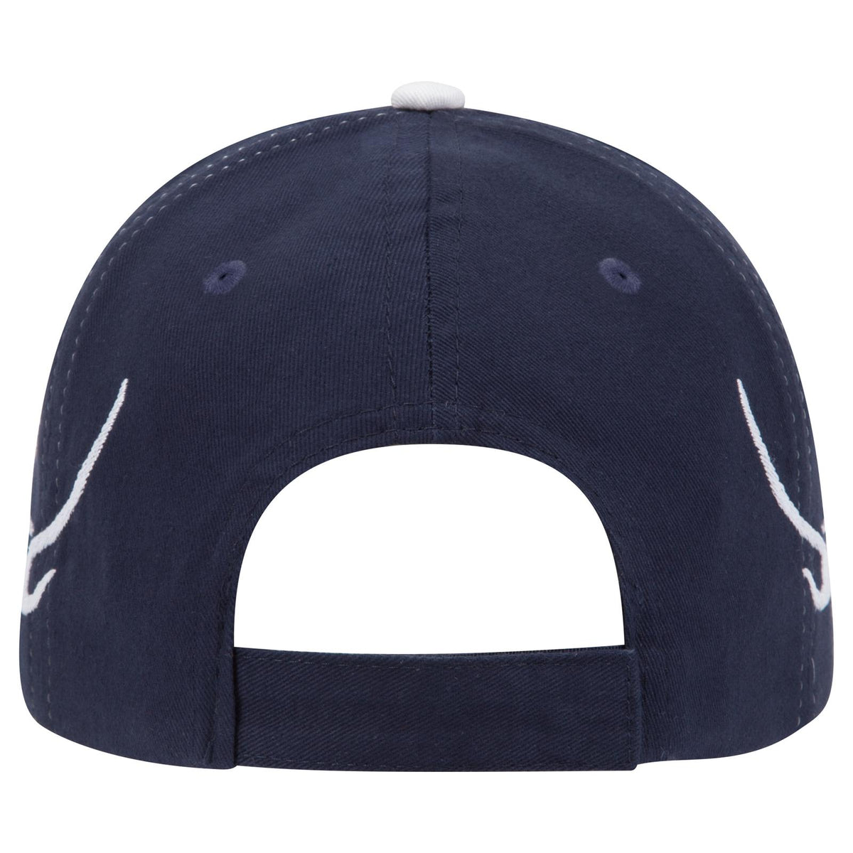 Rear View of 041616D - Nvy/Wht/Wht OTTO CAP 6 Panel Low Profile Baseball Cap