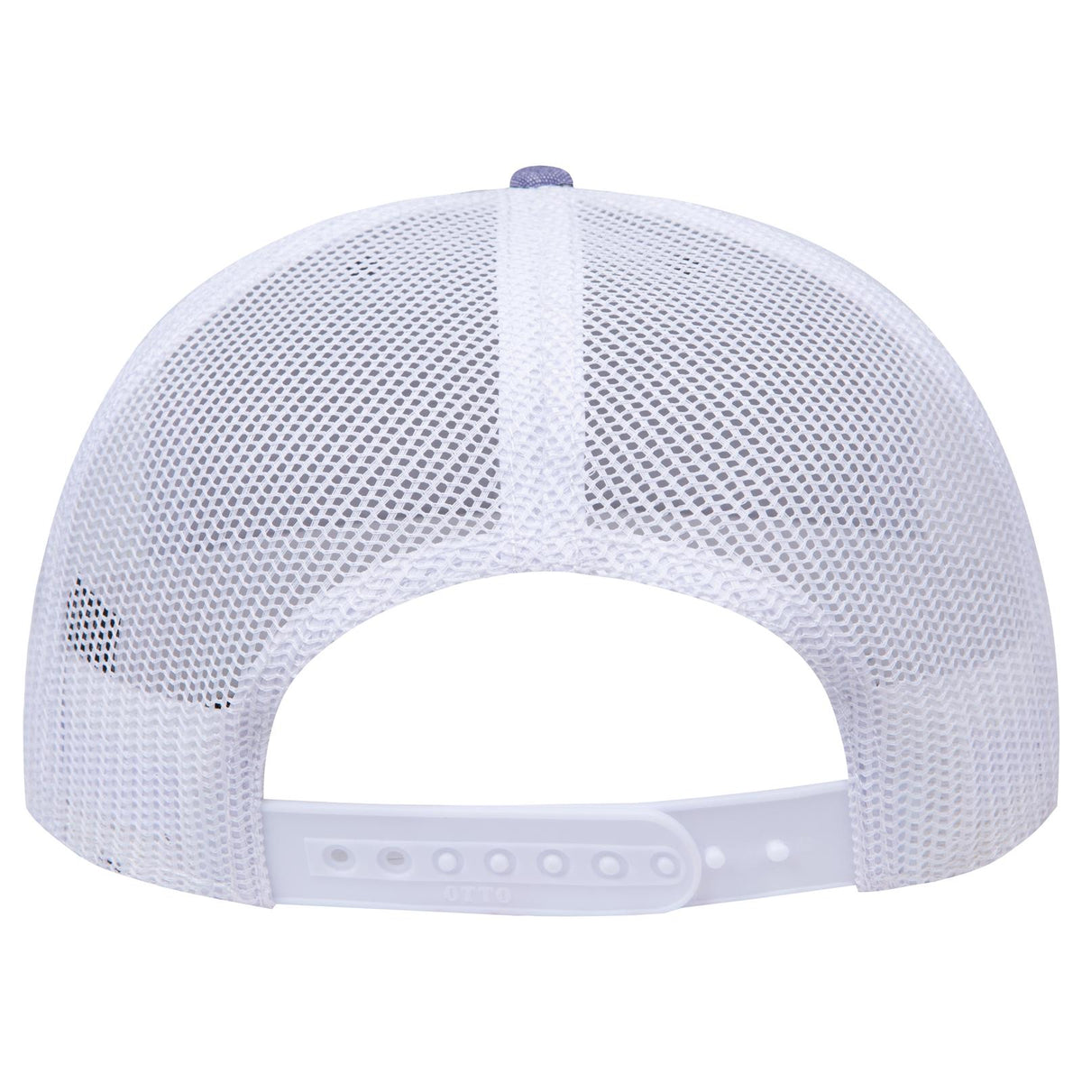 Rear View of 0416A - Nvy/Wht OTTO CAP "OTTO SNAP" 6 Panel Pro Style Mesh Back Trucker Snapback Hat
