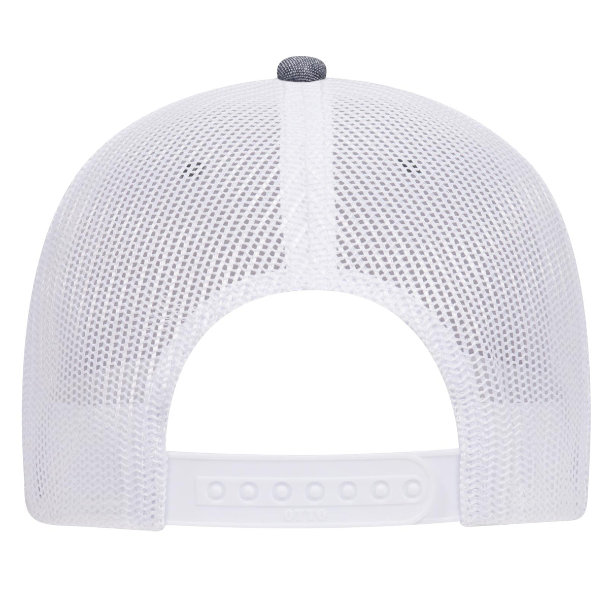 Rear View of 0416X - Nvy/Wht OTTO CAP 6 Panel Low Profile Mesh Back Trucker Hat