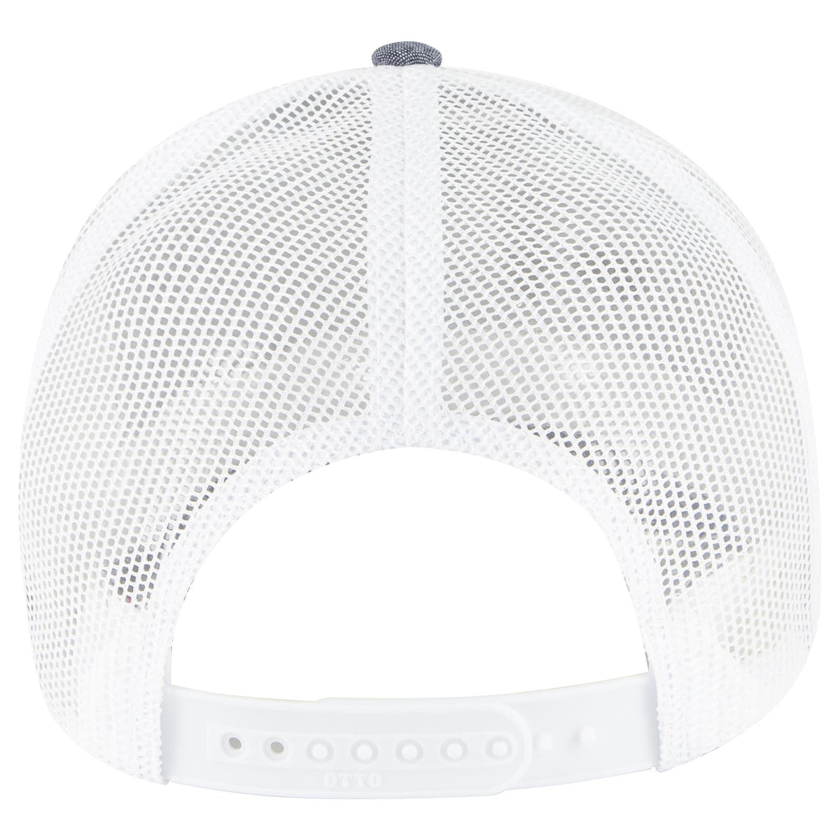 Rear View of 0416X - Nvy/Wht OTTO CAP 6 Panel Low Profile Mesh Back Trucker Hat