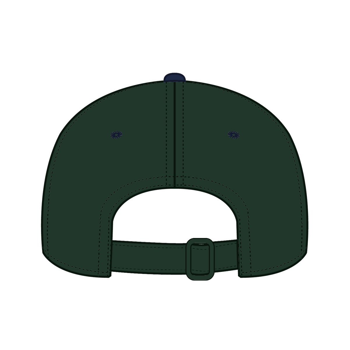 Rear View of 0417 - Nvy/Dk.Grn OTTO CAP 6 Panel Mid Profile Baseball Cap