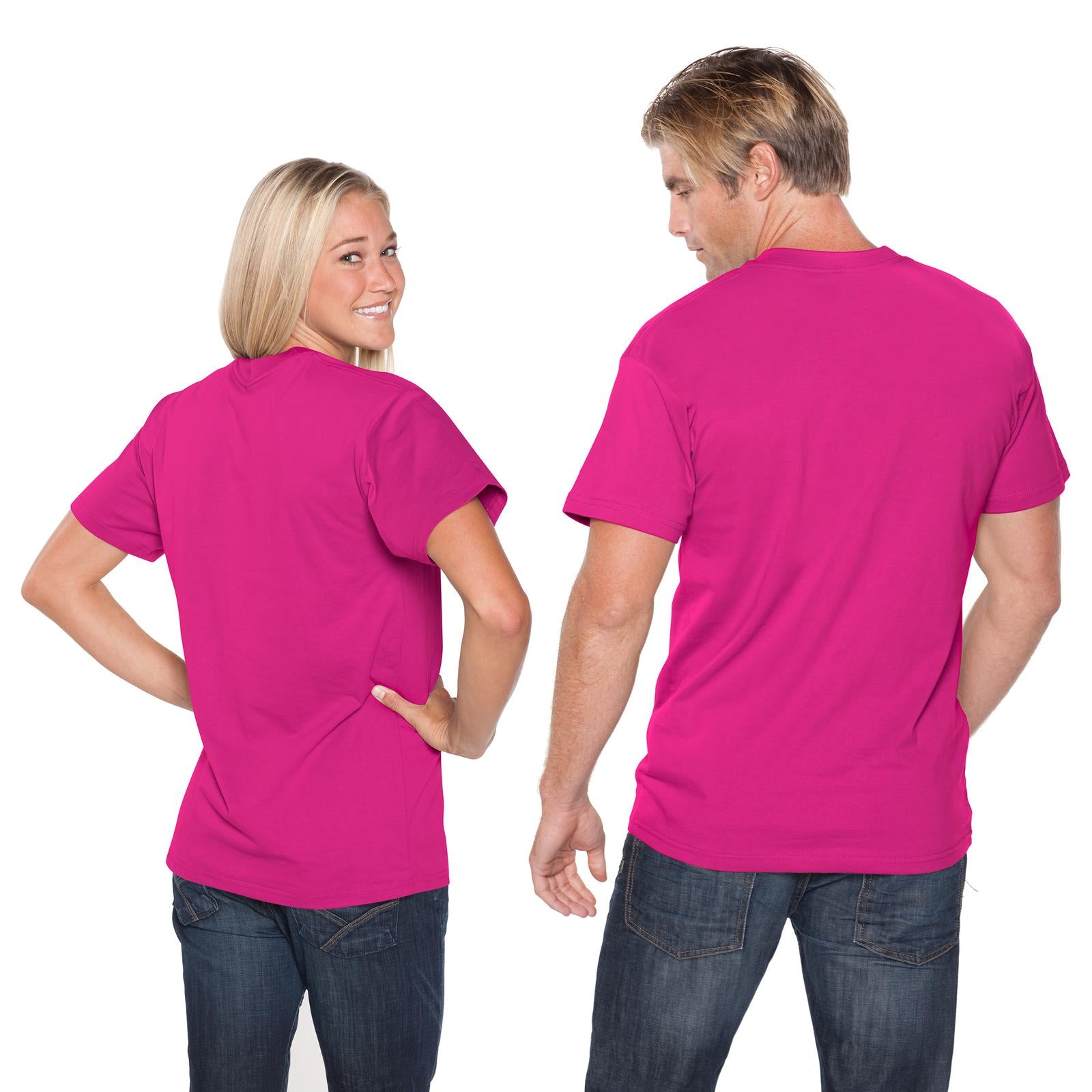 Front View of 042 - Hot Pink OTTO Unisex Heavyweight Comfy Tee T-Shirt