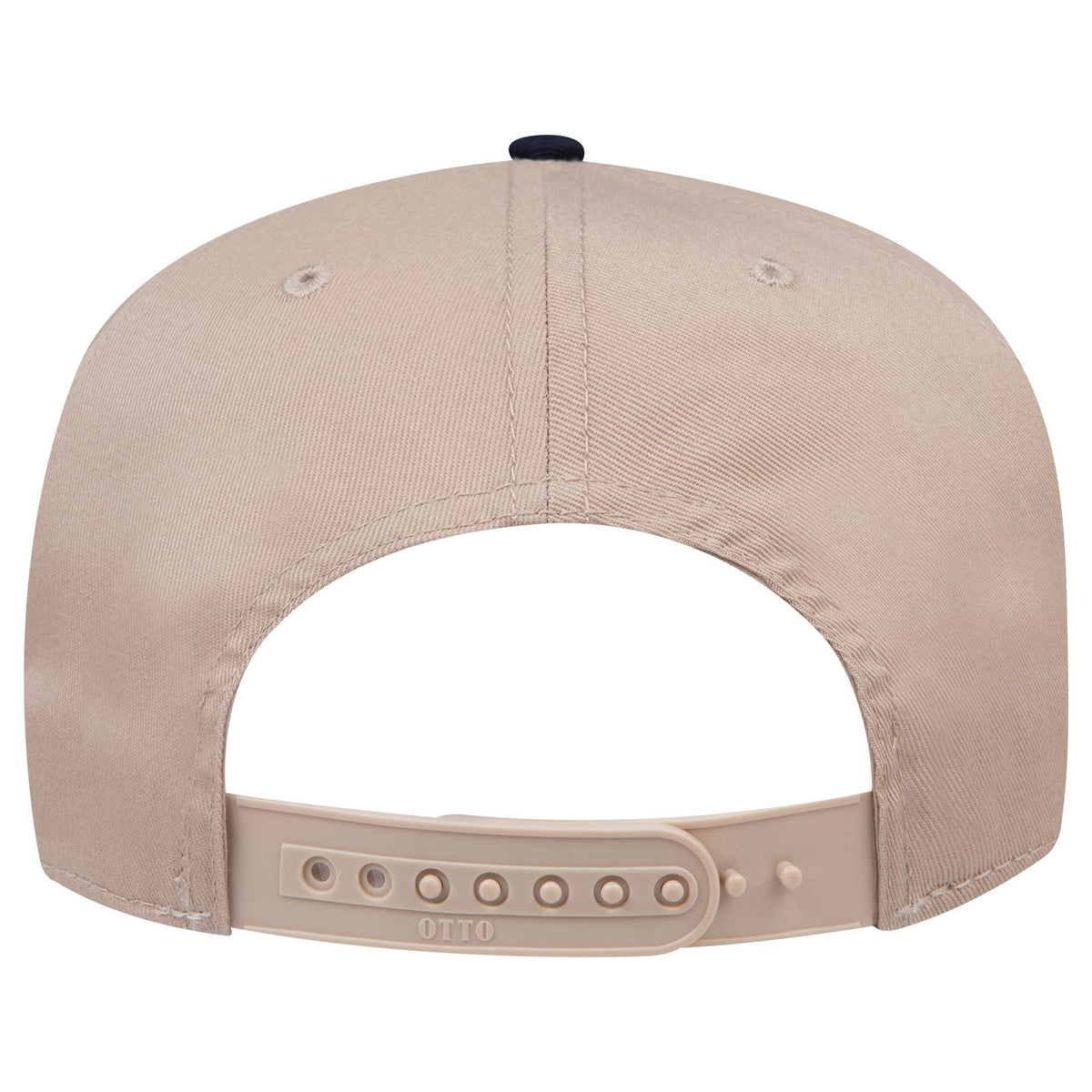 Rear View of 0432 - Nvy/Kha OTTO CAP 5 Panel Mid Profile Baseball Cap