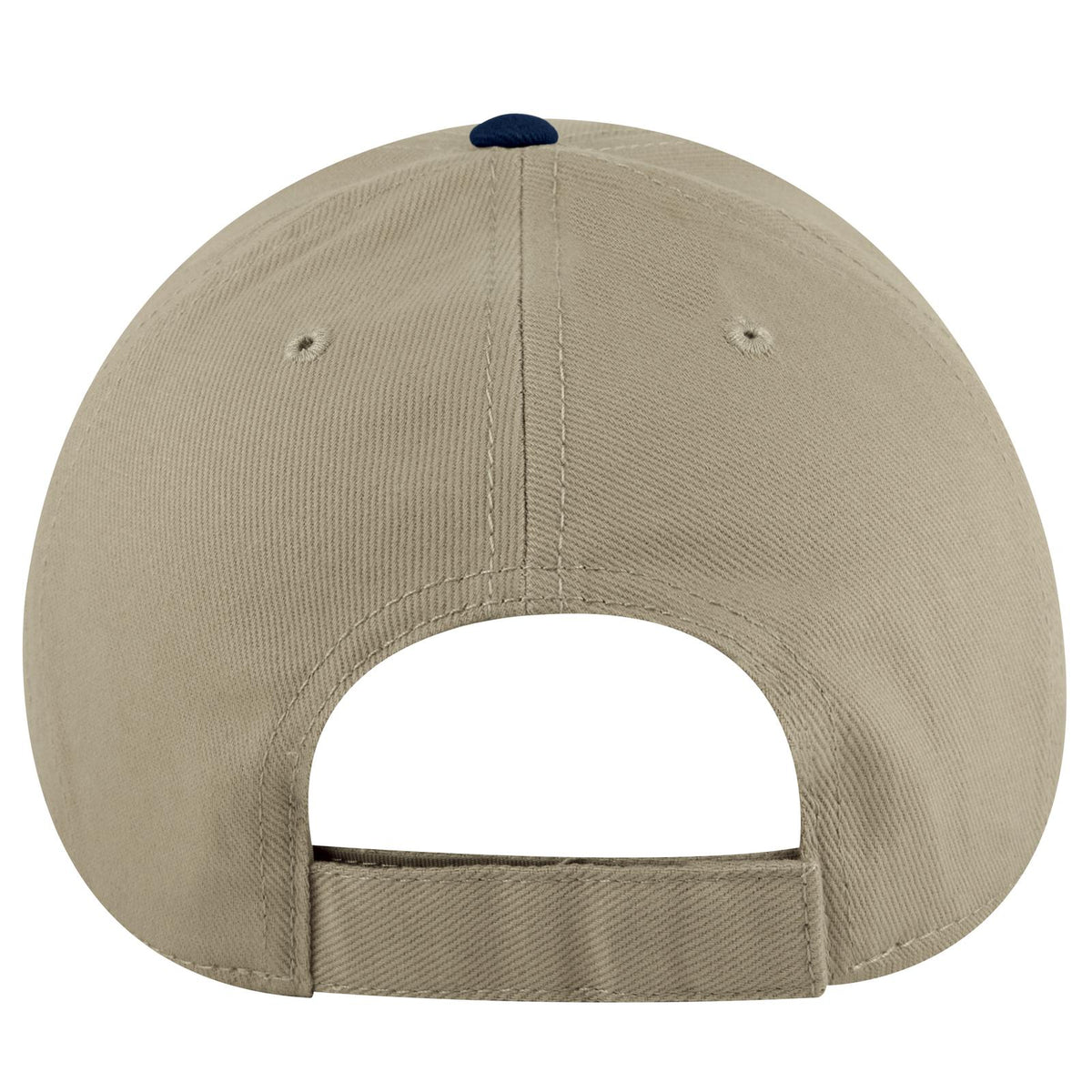 Rear View of 0432 - Nvy/Kha OTTO CAP 6 Panel Low Profile Baseball Cap