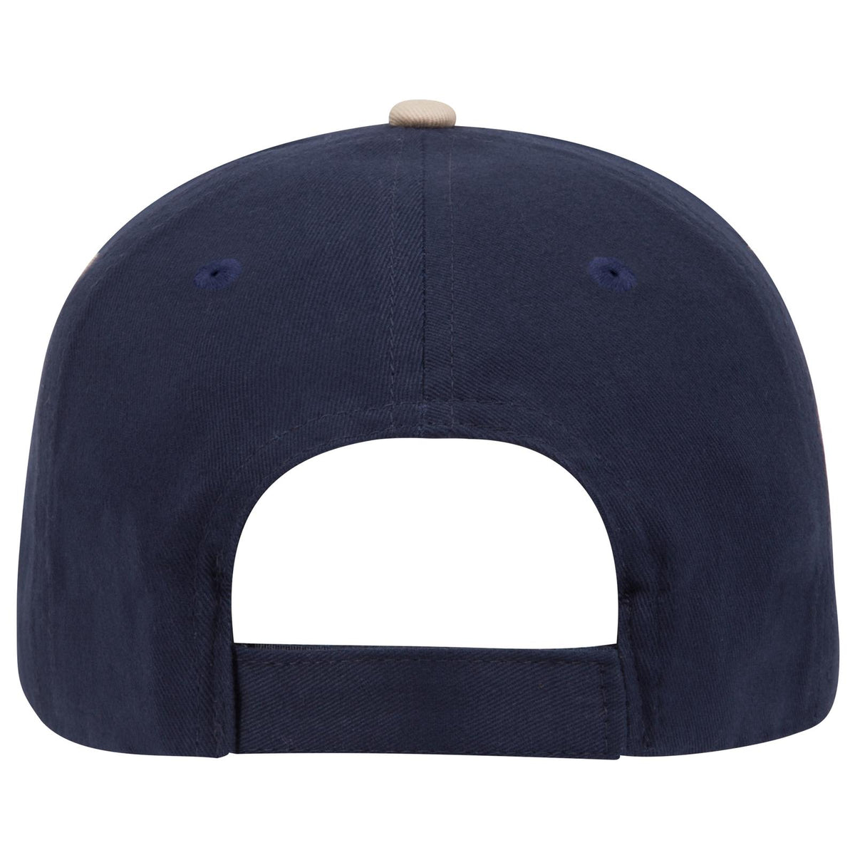 Rear View of 043216 - Nvy/Kha/Wht OTTO CAP 6 Panel Low Profile Baseball Cap