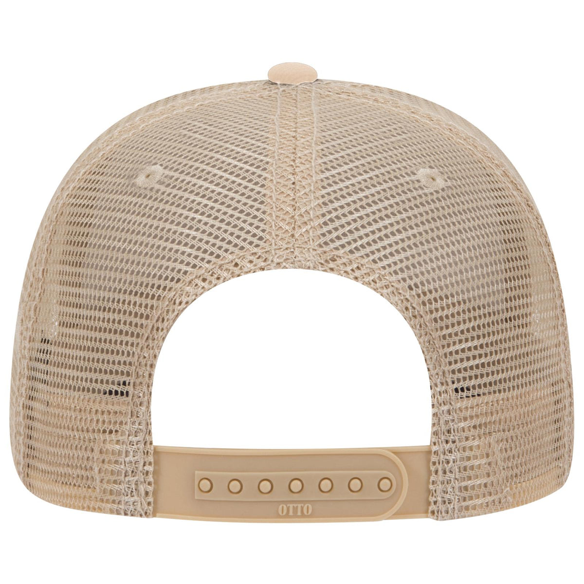 Rear View of 043232 - Nvy/Kha/Kha OTTO CAP 6 Panel Low Profile Mesh Back Trucker Hat