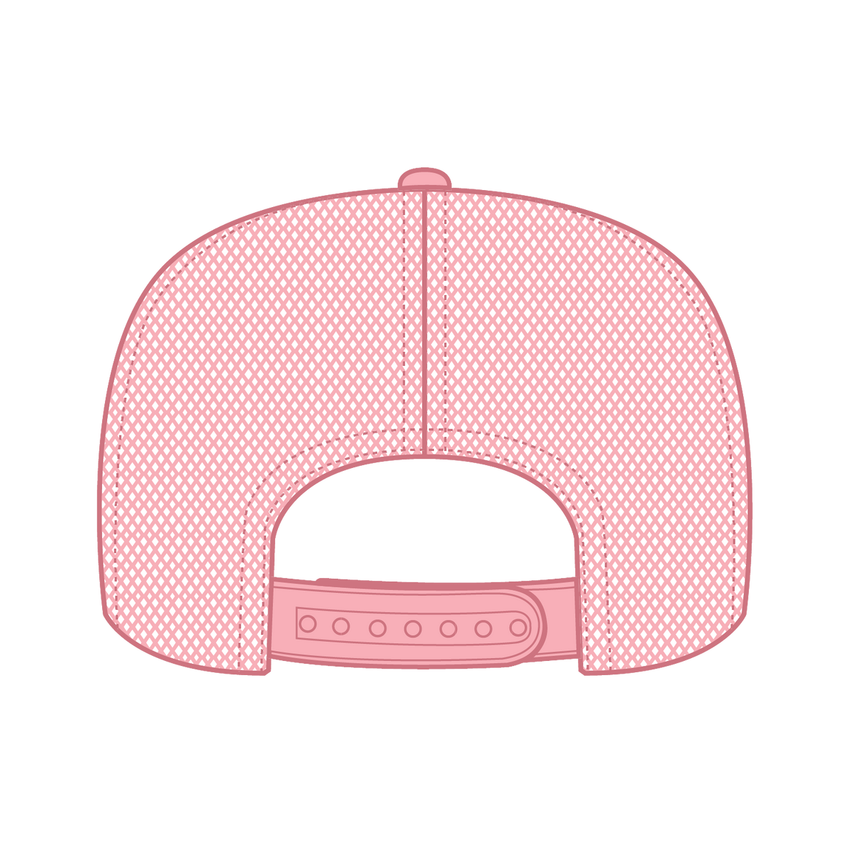 Rear View of 050 - Pink OTTO CAP 5 Panel High Crown Mesh Back Trucker Hat