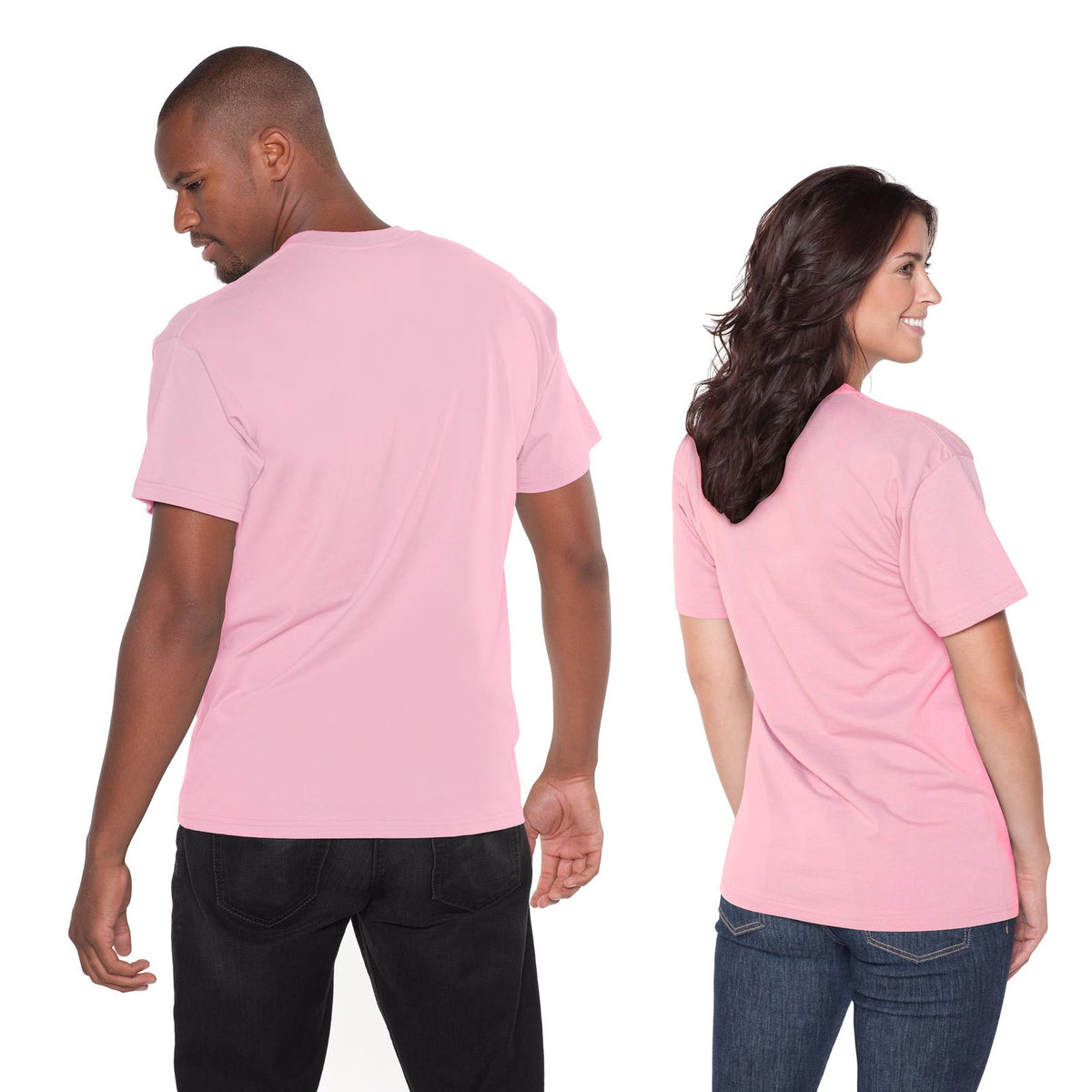 Rear View of 050 - Pink OTTO Unisex Heavyweight Comfy Tee T-Shirt