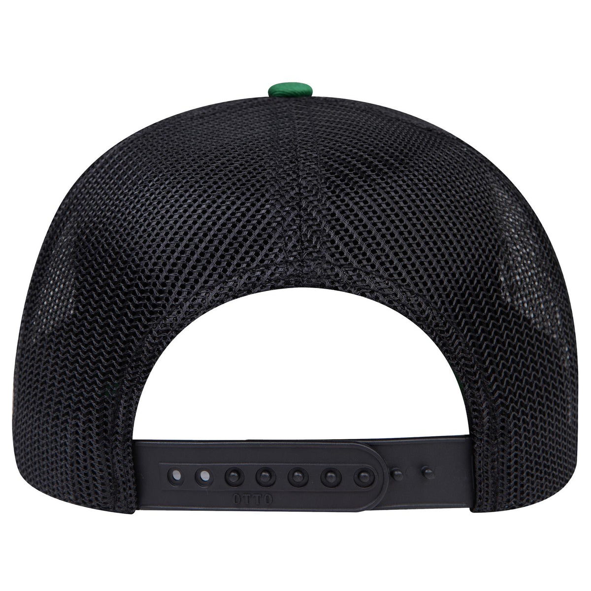 Rear View of 050503 - Kly/Kly/Blk OTTO CAP 6 Panel Mid Profile Mesh Back Trucker Hat