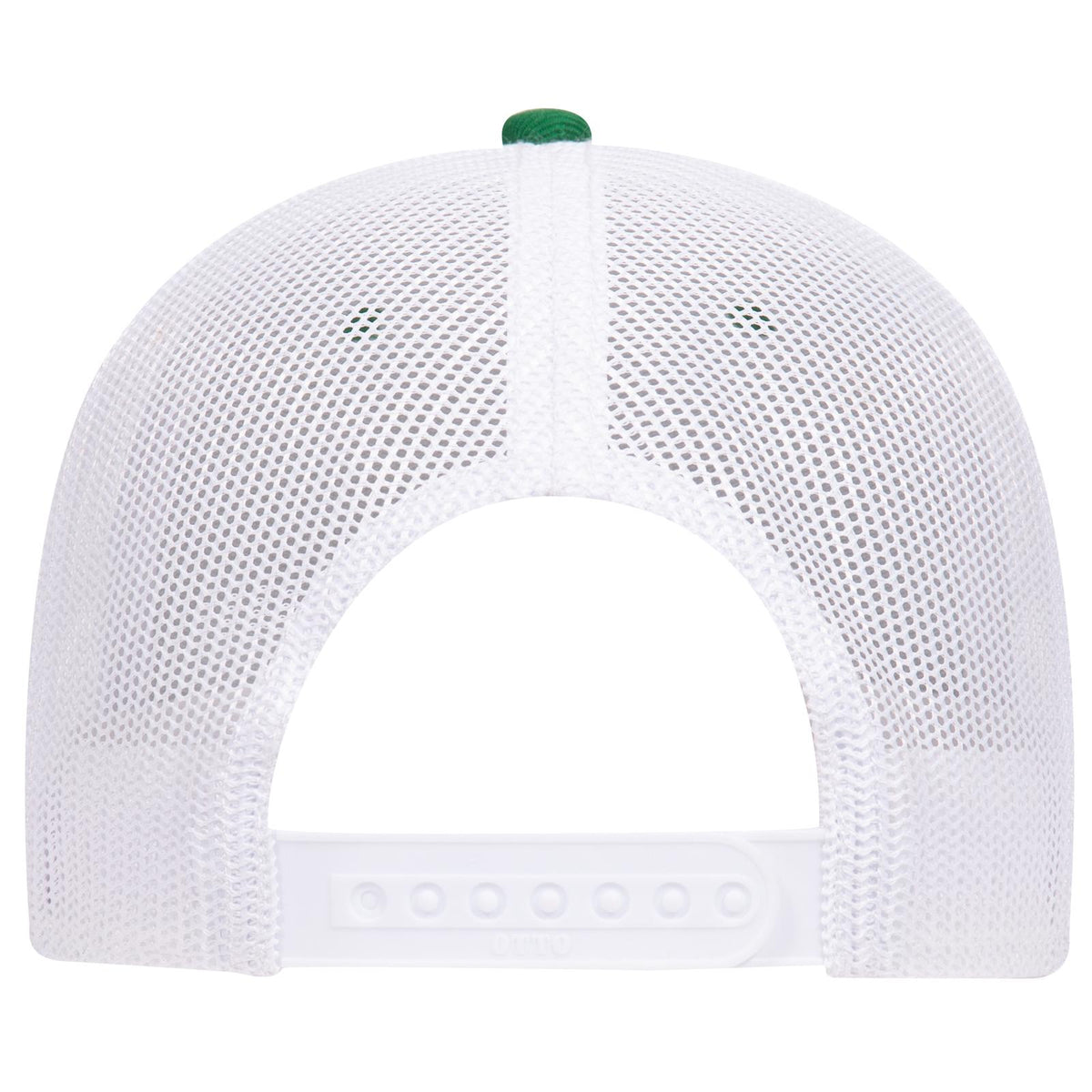 Rear View of 050516 - Kly/Kly/Wht OTTO CAP 6 Panel Low Profile Mesh Back Trucker Hat