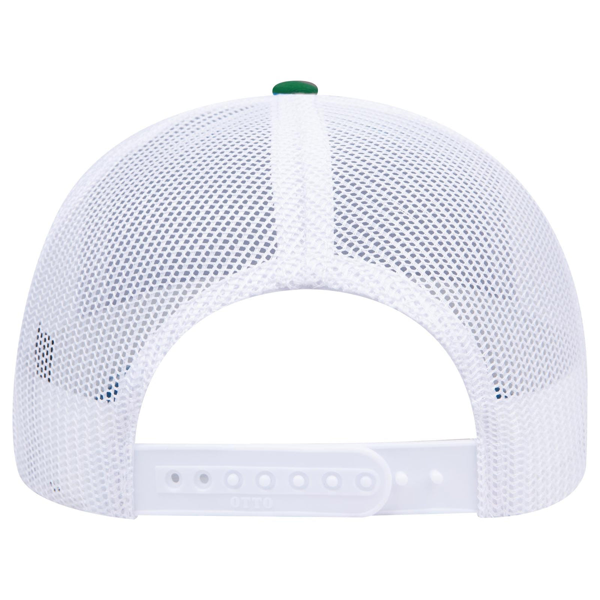 Rear View of 050516 - Kly/Kly/Wht OTTO CAP 6 Panel Mid Profile Mesh Back Trucker Hat