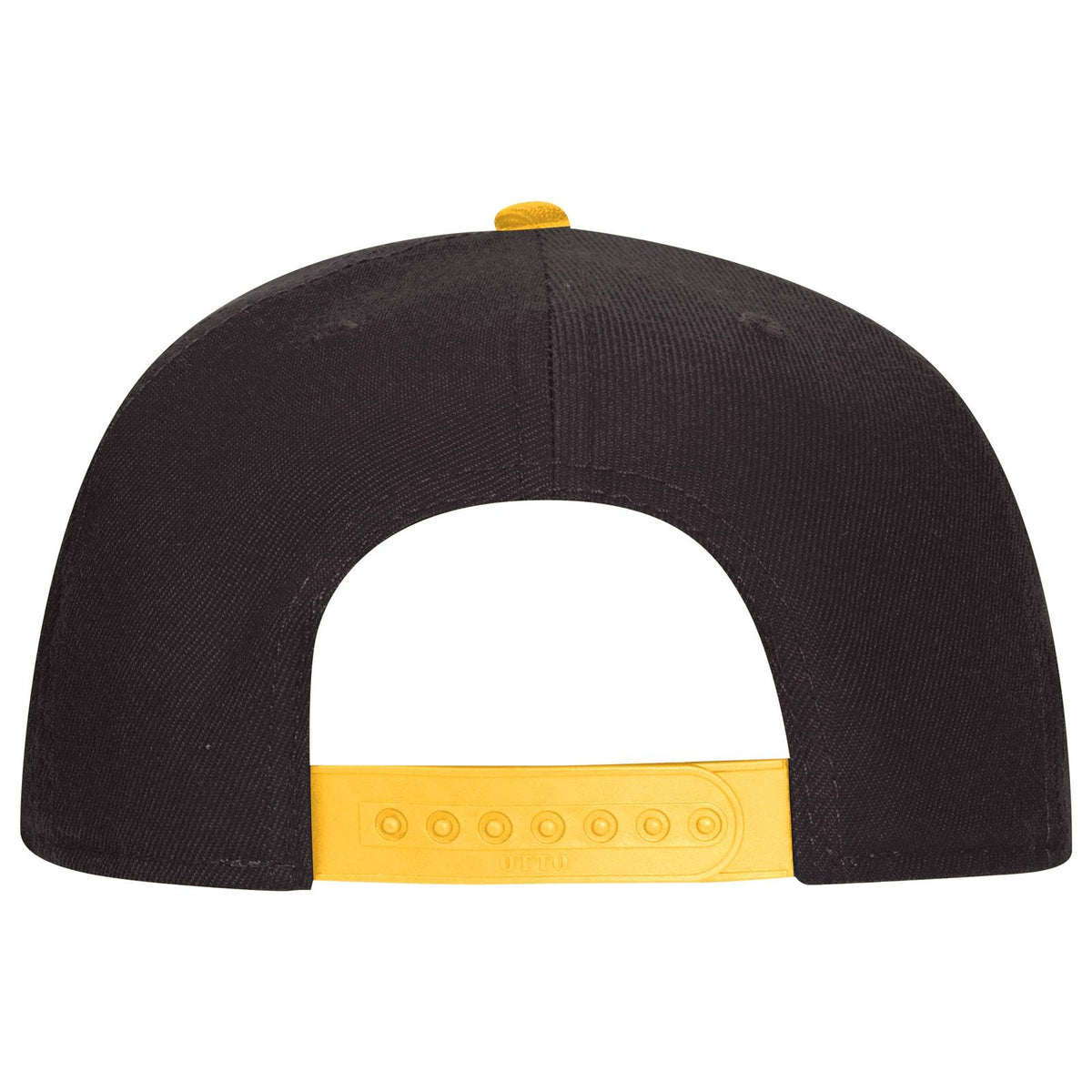 Rear View of 060303 - Gld/Blk/Blk OTTO CAP "OTTO SNAP" 6 Panel Pro Style Snapback Hat