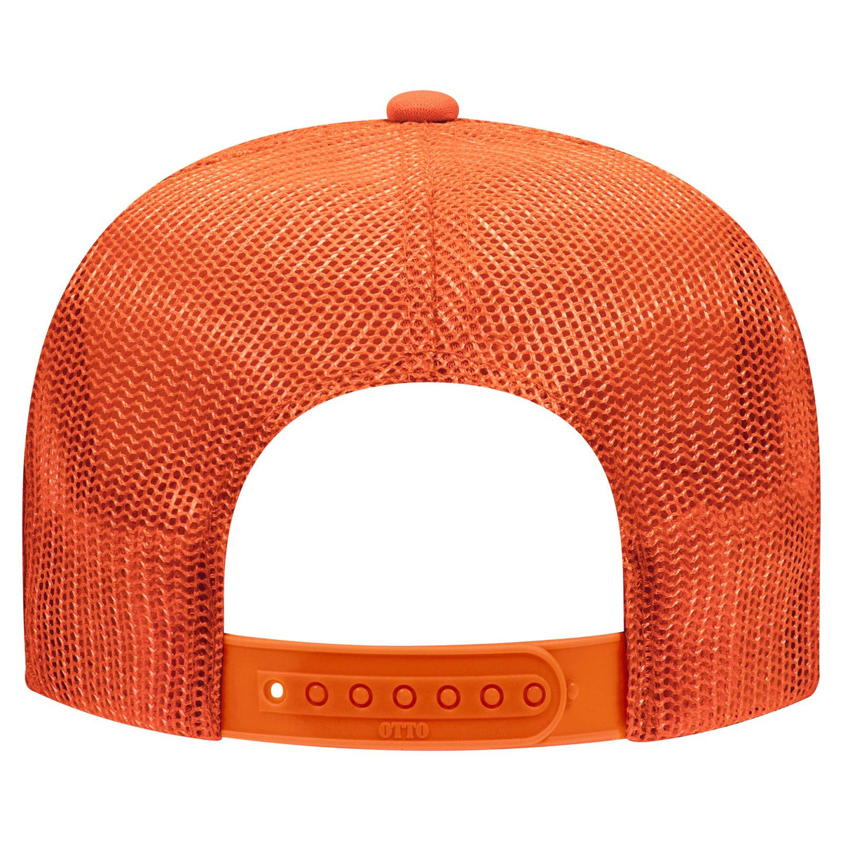 Rear View of 062 - Orange OTTO CAP 5 Panel High Crown Mesh Back Trucker Hat