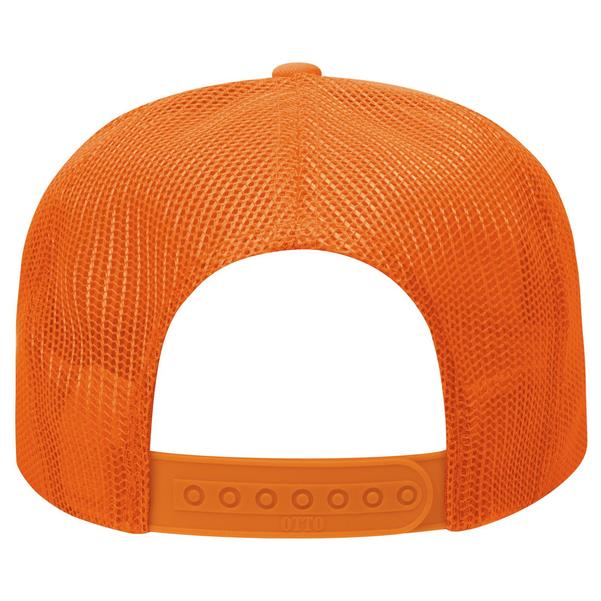 Rear View of 062 - Orange OTTO CAP 5 Panel High Crown Mesh Back Trucker Hat