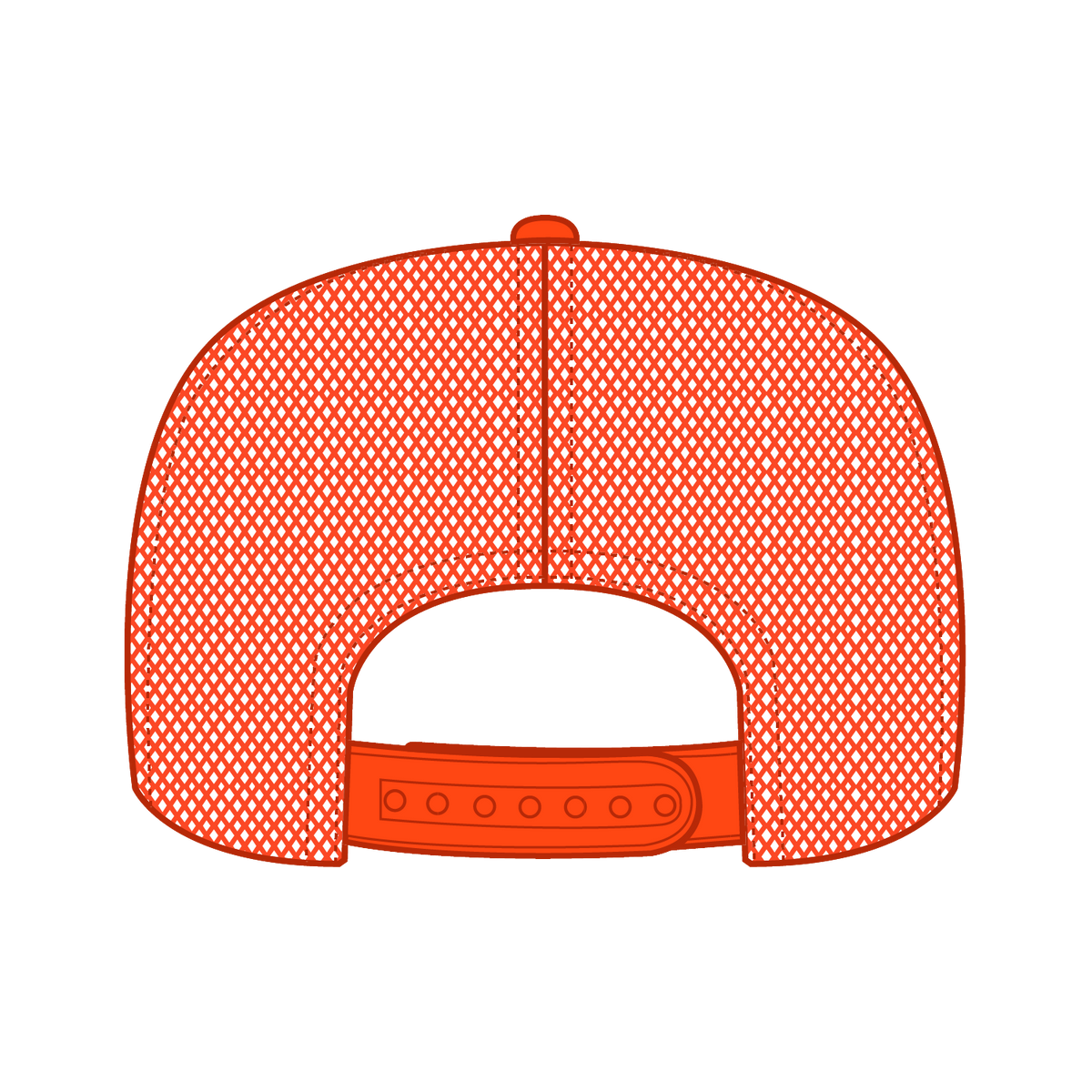 Rear View of 062 - Orange OTTO CAP 5 Panel High Crown Mesh Back Trucker Hat