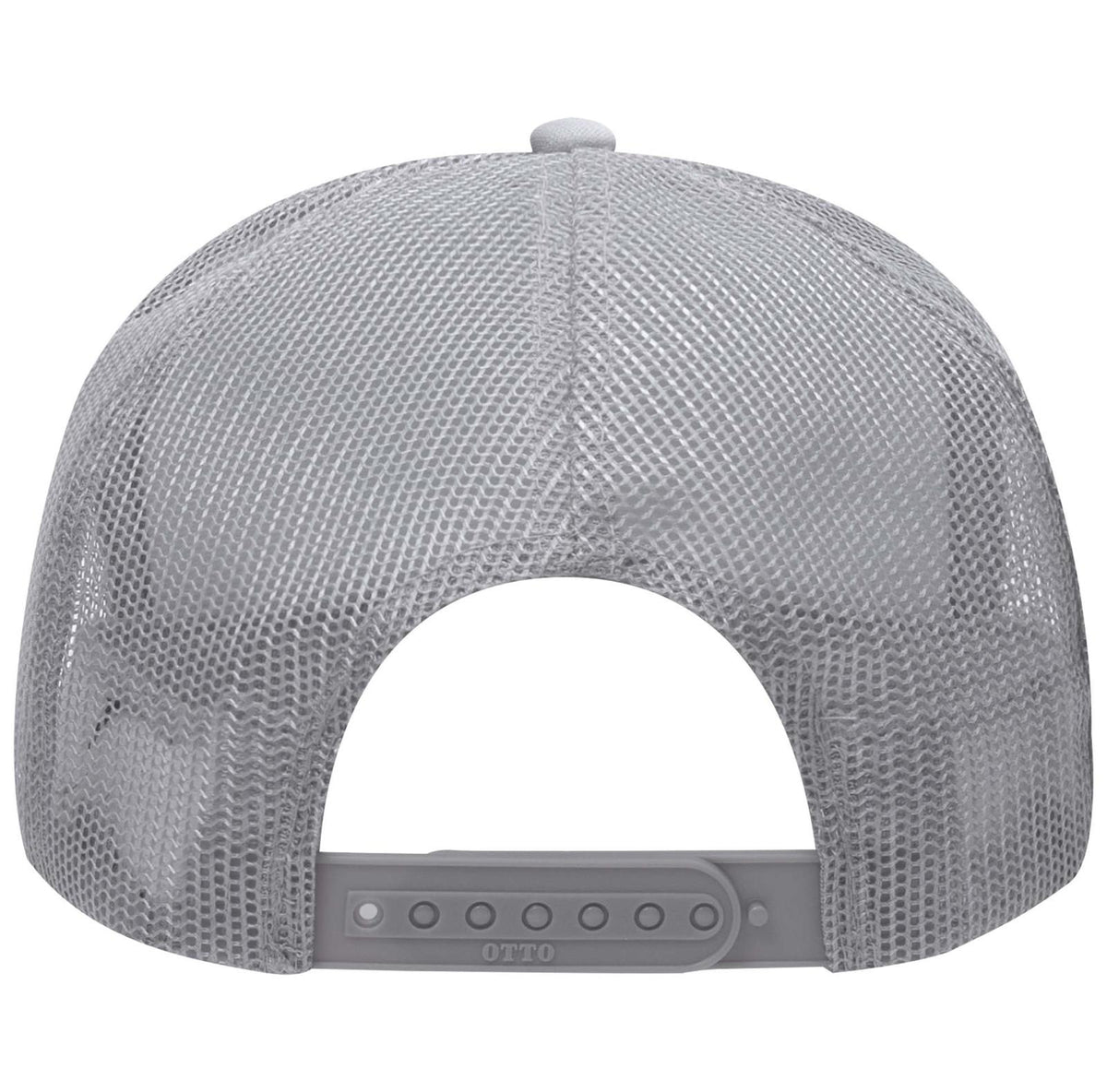 Rear View of 064 - Silver Gray OTTO CAP 5 Panel High Crown Mesh Back Trucker Hat