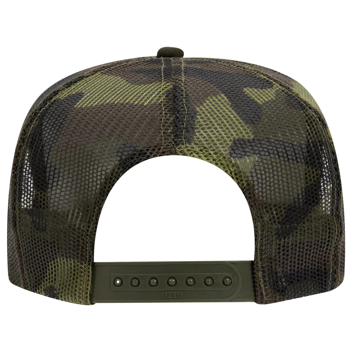 Rear View of 0703CPB OTTO CAP 5 Panel High Crown Mesh Back Trucker Hat