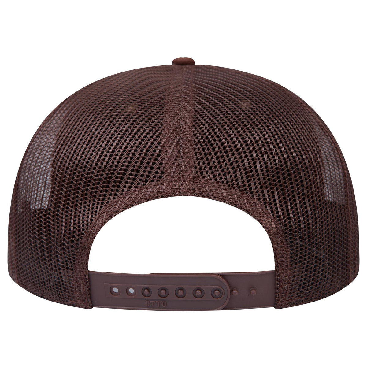 Rear View of 0711207 - Brn/Crk/Brn OTTO CAP "OTTO SNAP" 6 Panel Pro Style Mesh Back Trucker Snapback Hat
