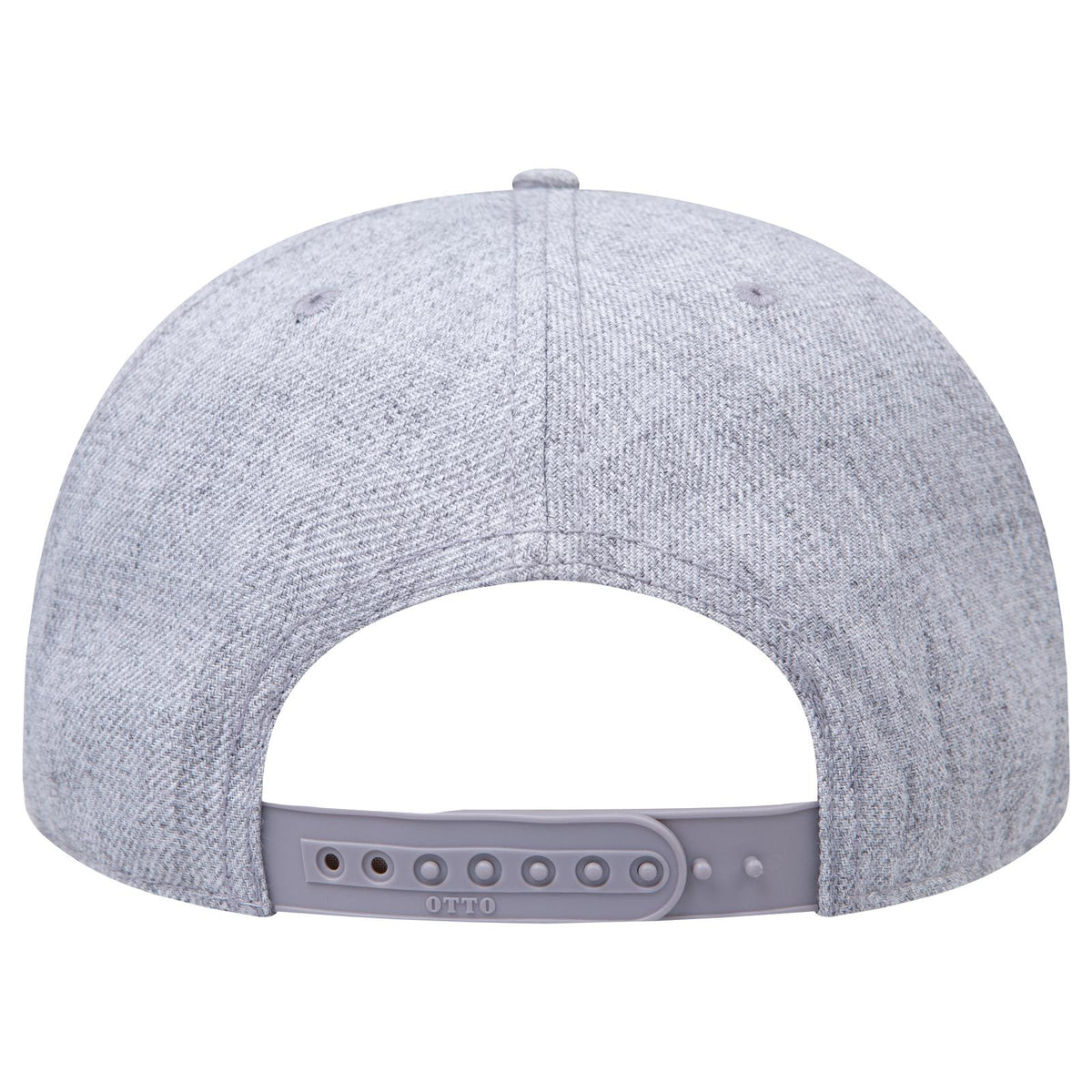 Rear View of 074 - Heath. Gray OTTO CAP "OTTO SNAP" 5 Panel Pro Style Snapback Hat