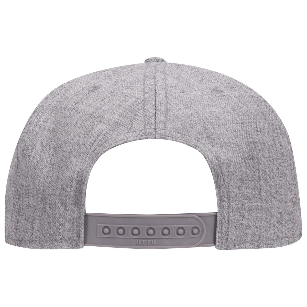 Rear View of 074 - Heath. Gray OTTO CAP "OTTO SNAP" 6 Panel Pro Style Snapback Hat