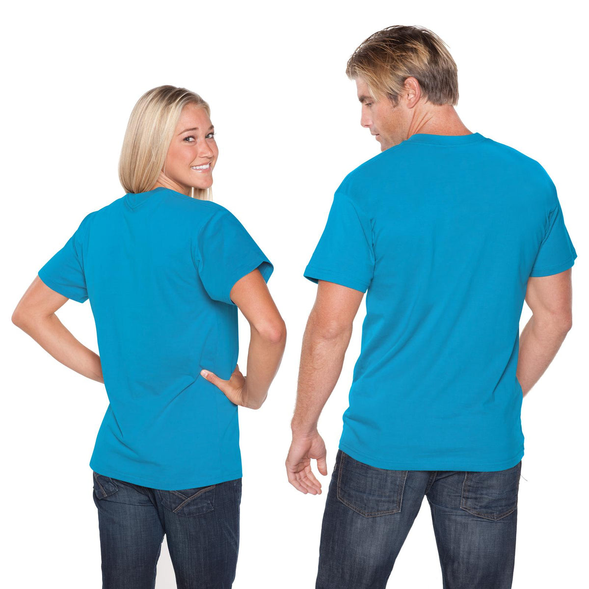 Rear View of 076 - Calif. Blue OTTO Unisex Heavyweight Comfy Tee T-Shirt