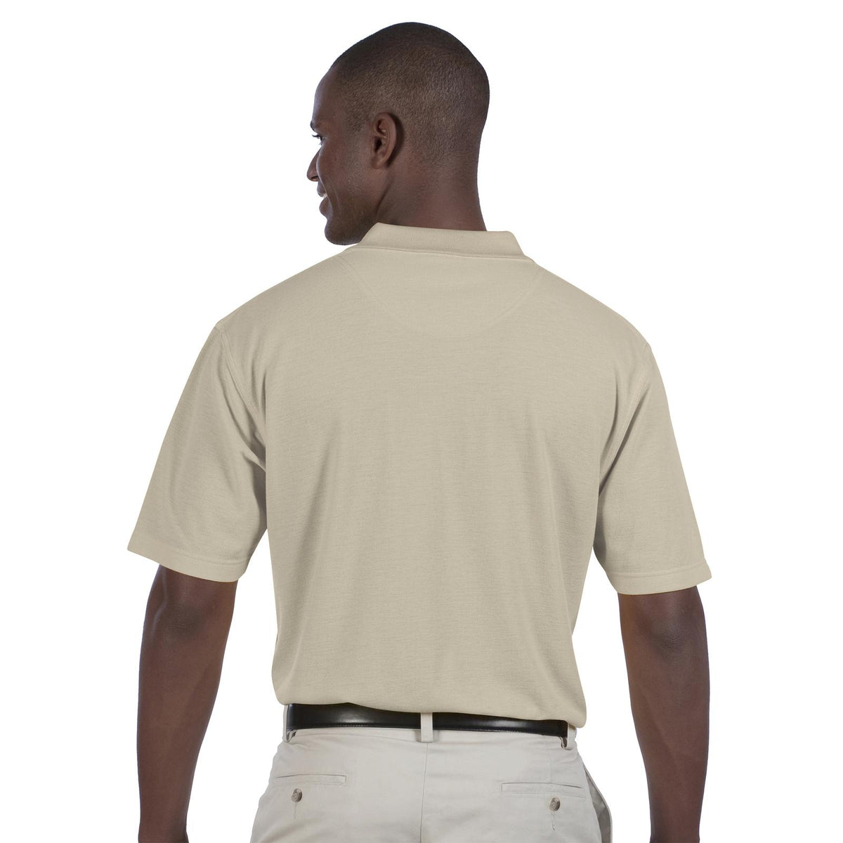 Rear View of 077 - Sand OTTO Men's Comfortable Sport Shirt