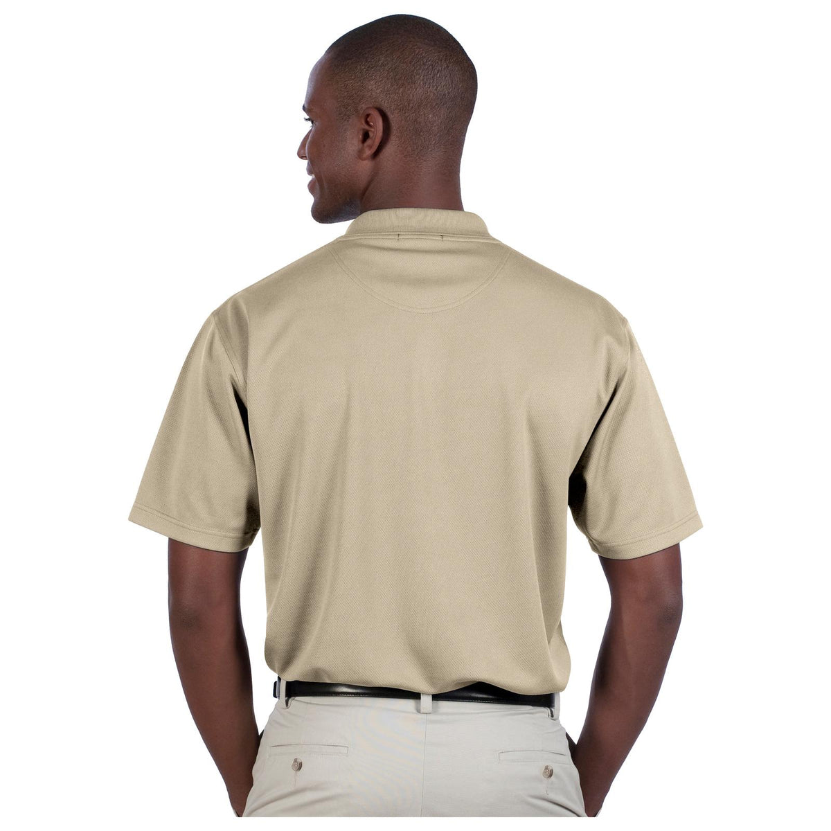 Rear View of 077 - Sand OTTO Men's Performance Sport Shirt