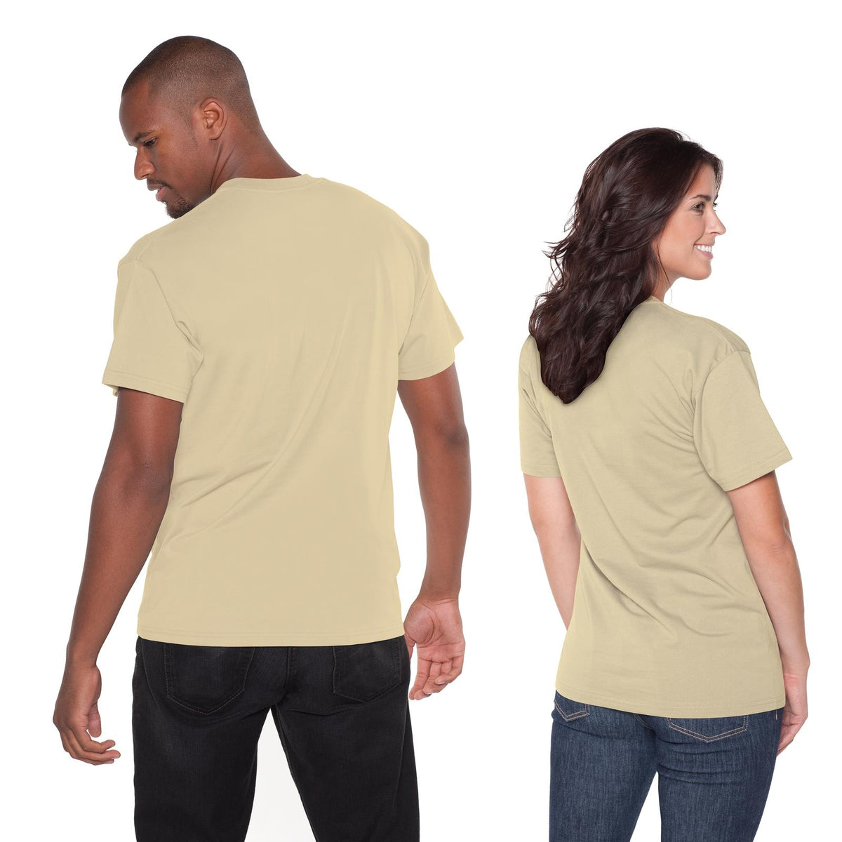 Rear View of 077 - Sand OTTO Unisex Heavyweight Comfy Tee T-Shirt