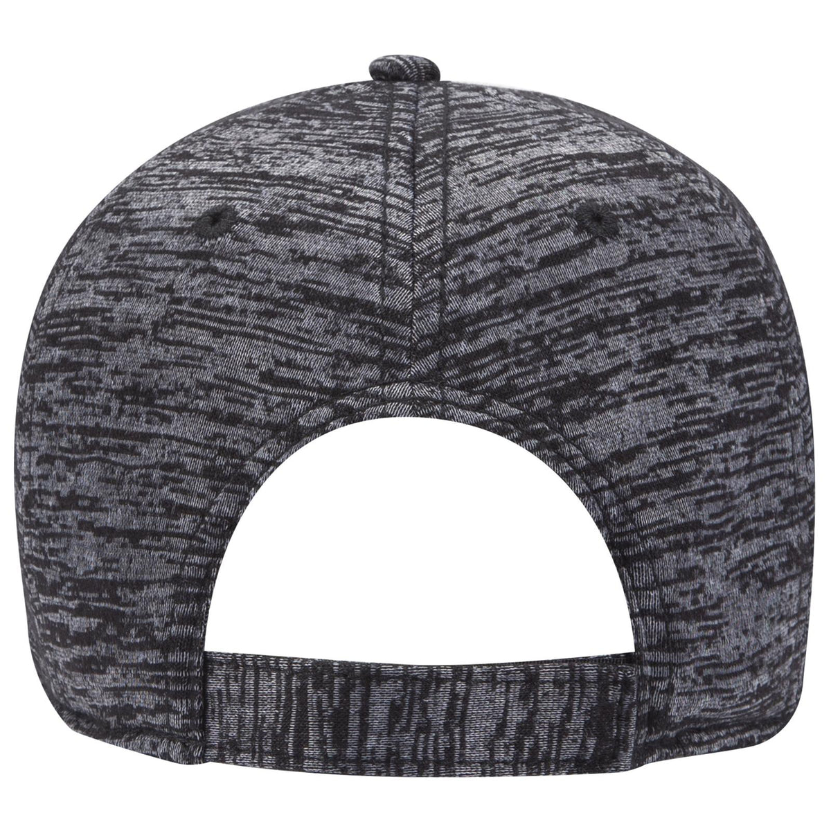 Rear View of 080 - Heath. Black OTTO CAP "OTTO COMFY FIT" 6 Panel Low Profile Baseball Cap