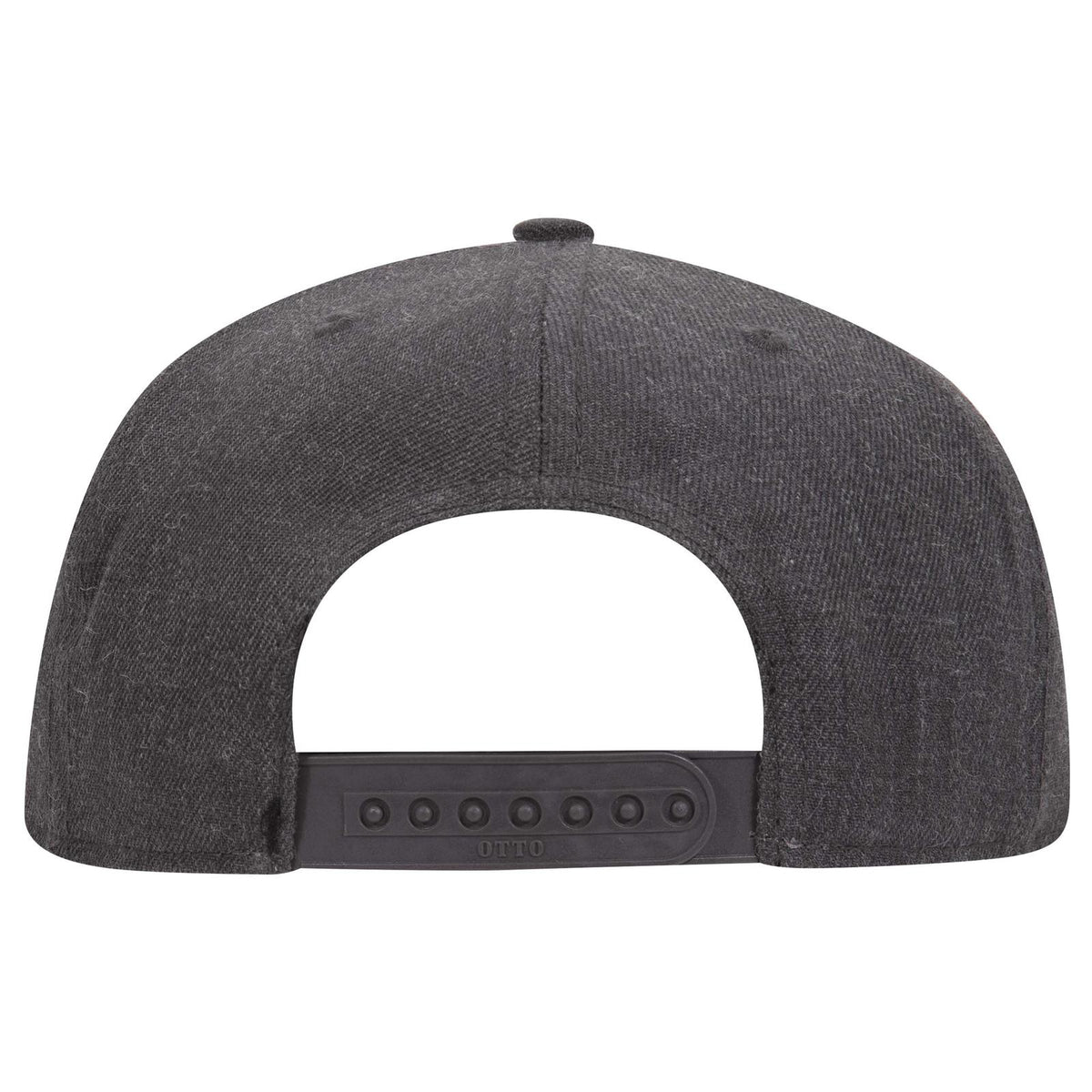 Rear View of 080 - Heath. Black OTTO CAP "OTTO SNAP" 6 Panel Pro Style Snapback Hat