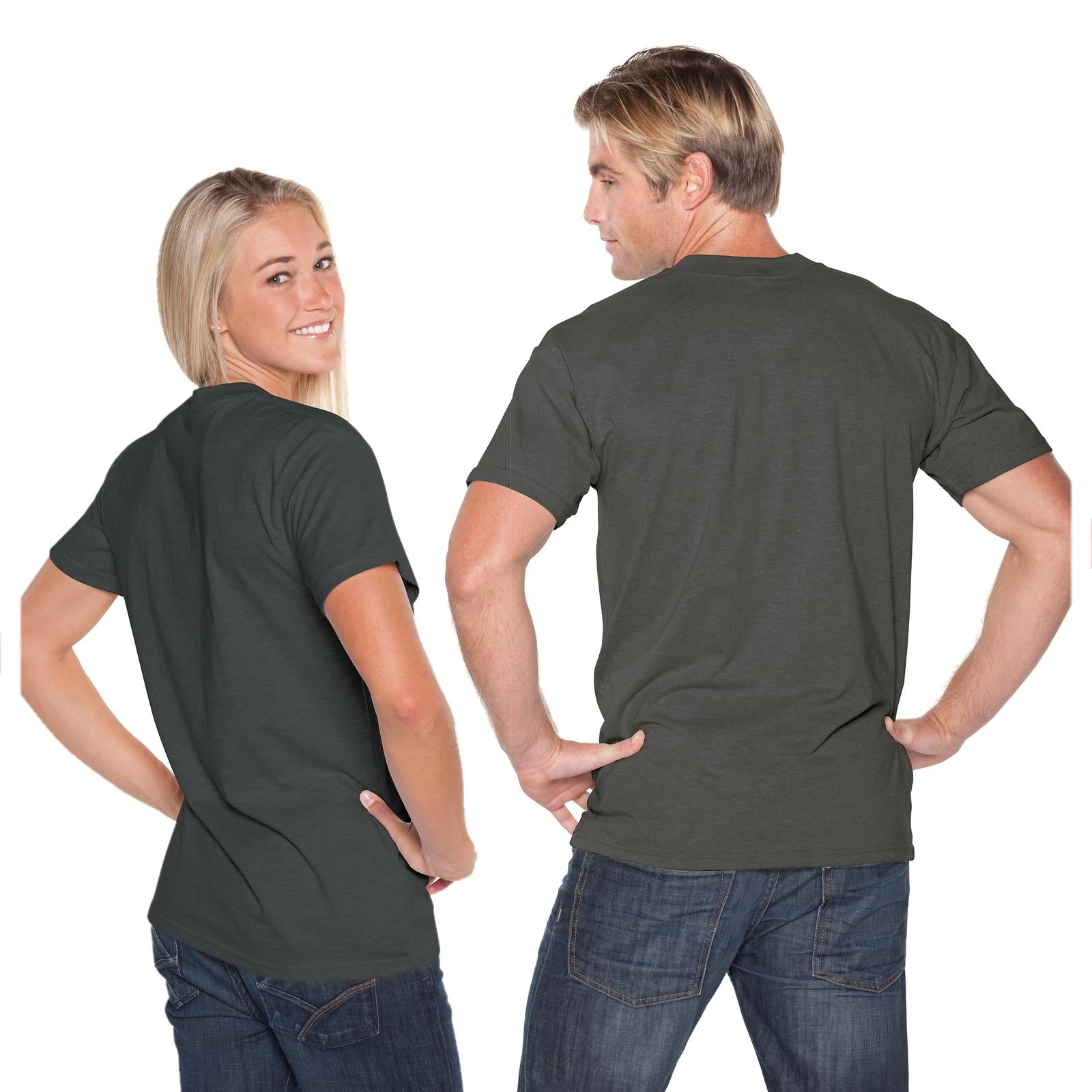 Front View of 080 - Heath. Black OTTO Unisex Heavyweight Comfy Tee T-Shirt