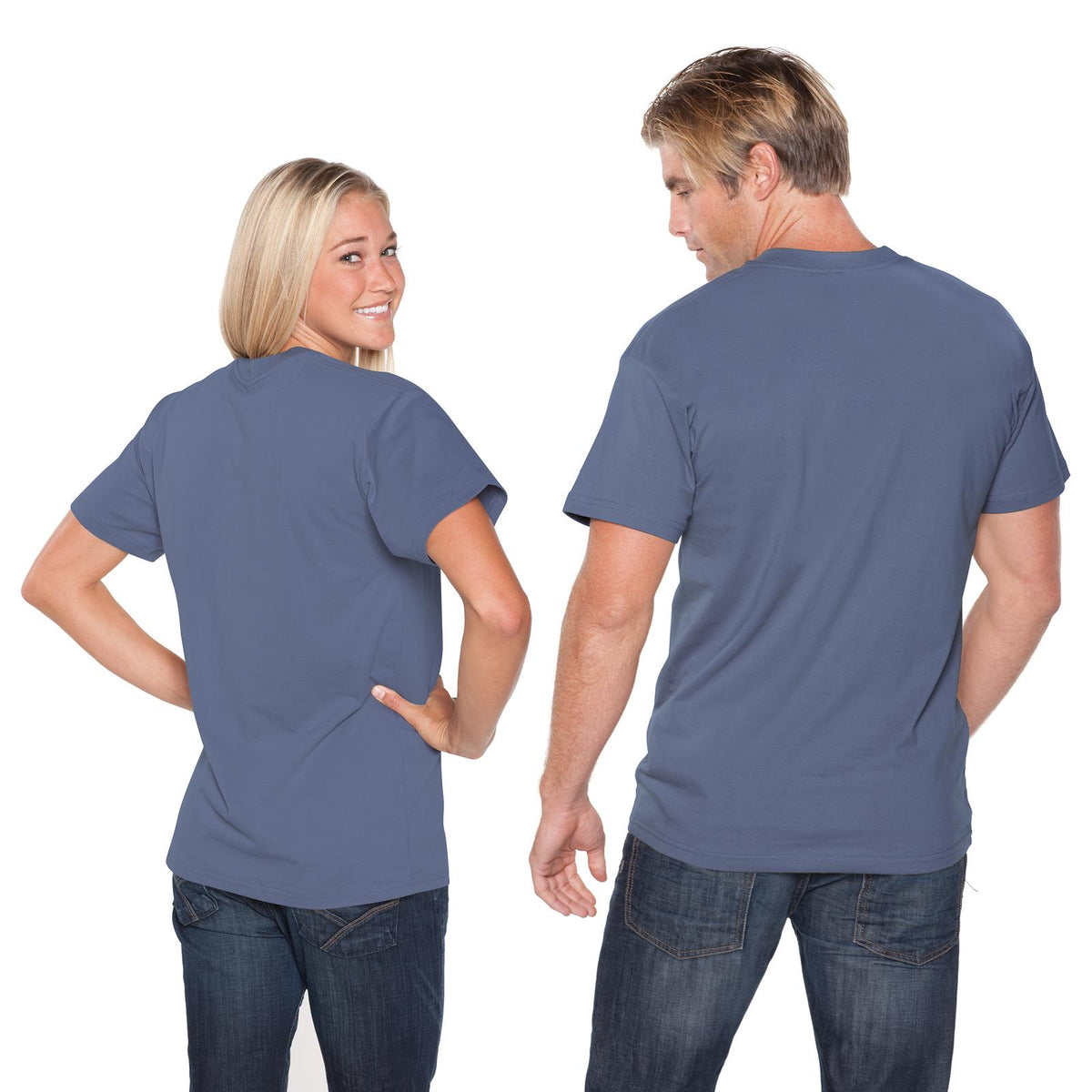Rear View of 082 - Ind. Blue OTTO Unisex Heavyweight Comfy Tee T-Shirt