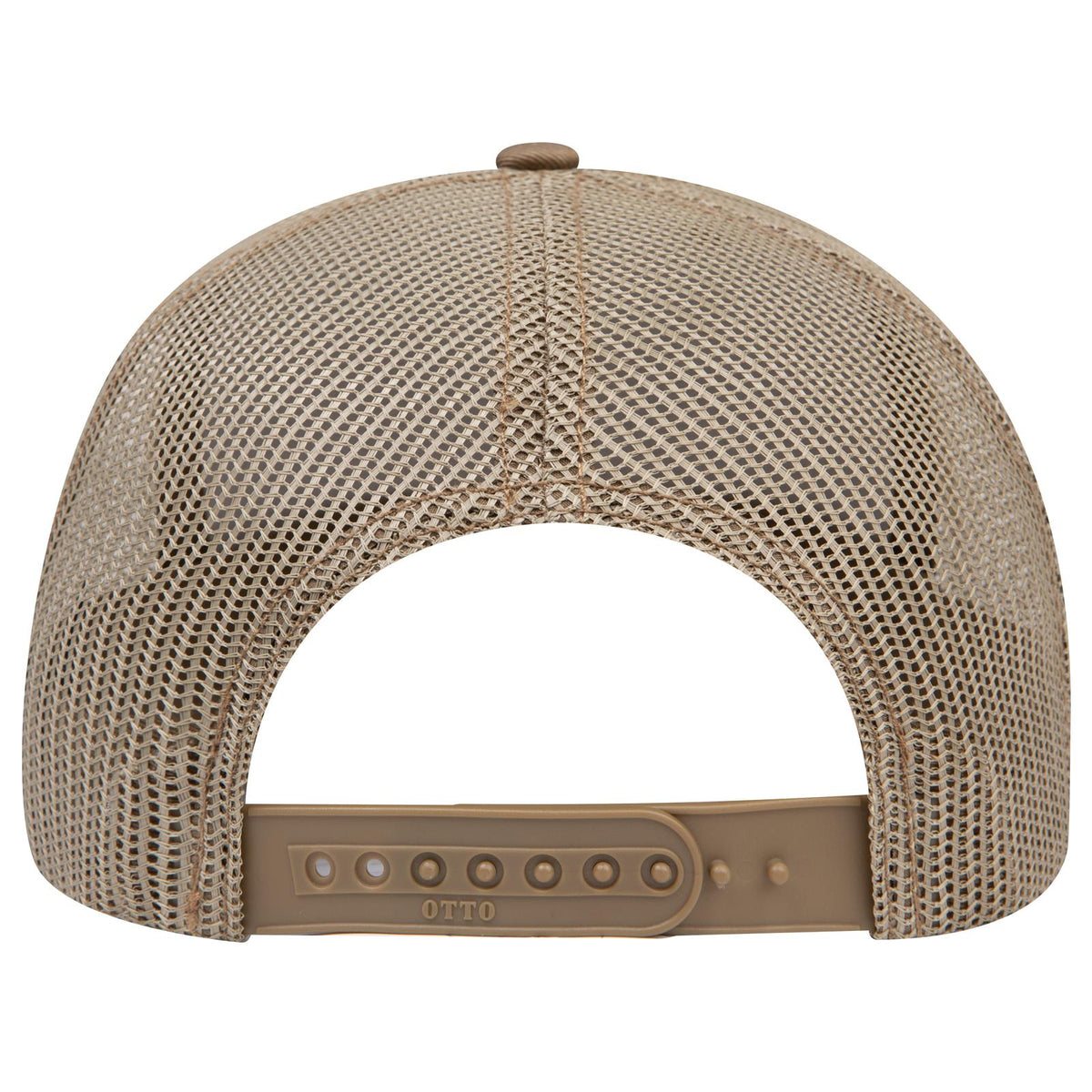 Rear View of 084 - Coyote Brown OTTO CAP 6 Panel Mid Profile Mesh Back Trucker Hat