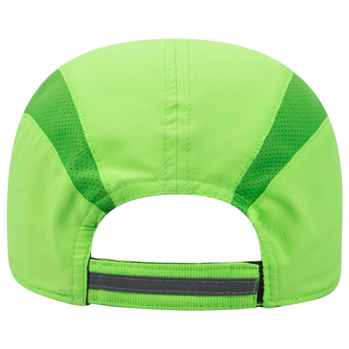 Rear View of 088 - N. Green OTTO CAP Reflective 6 Panel Running Cap