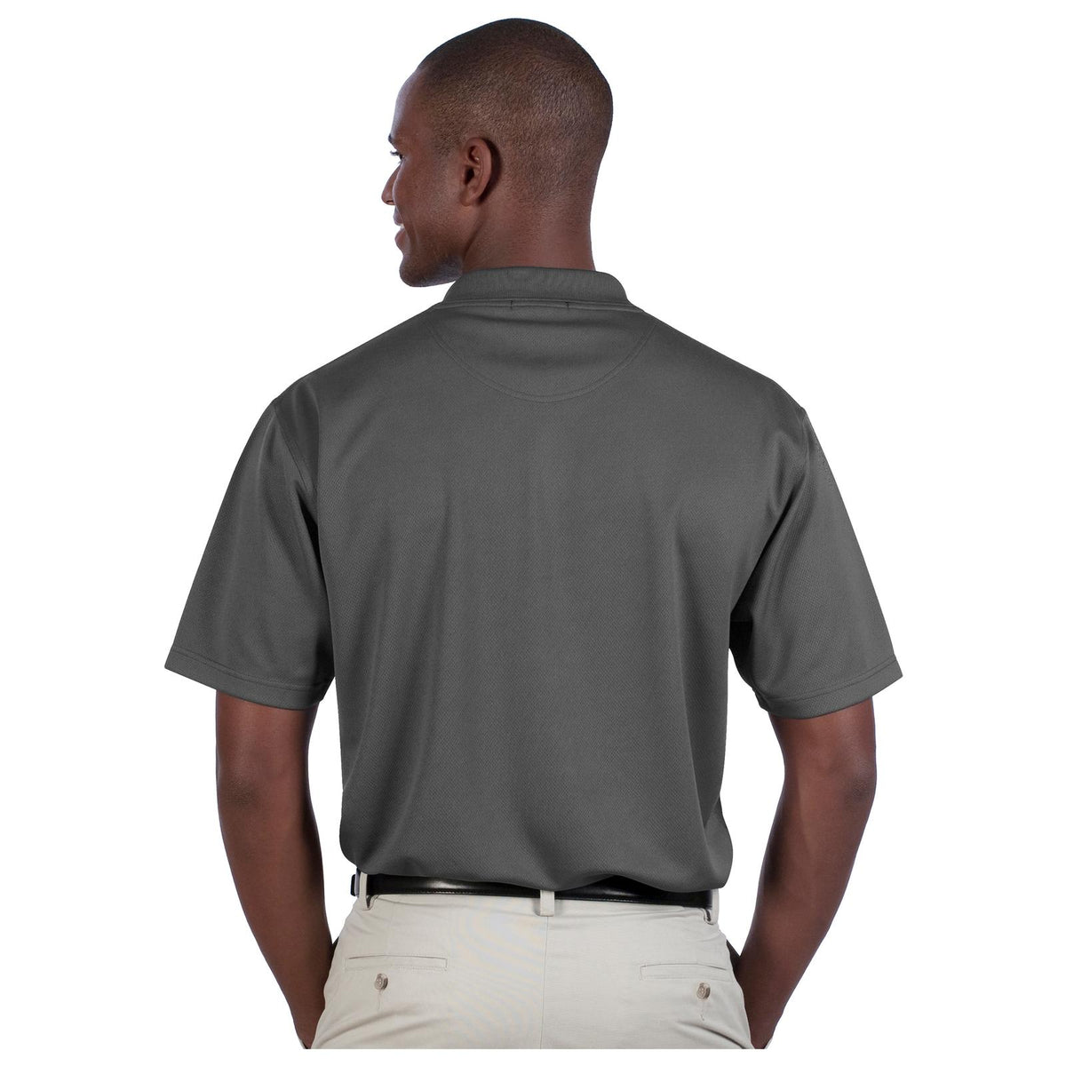 Rear View of 090 - Steel Gray OTTO Men's Performance Sport Shirt