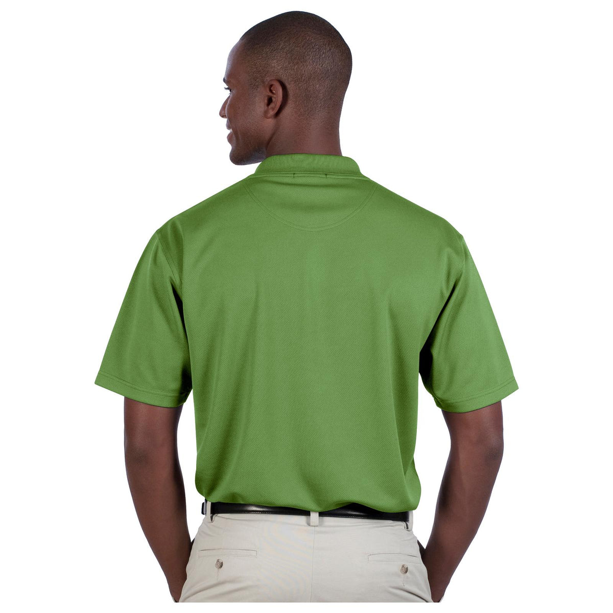 Rear View of 091 - Cactus Green OTTO Men's Performance Sport Shirt