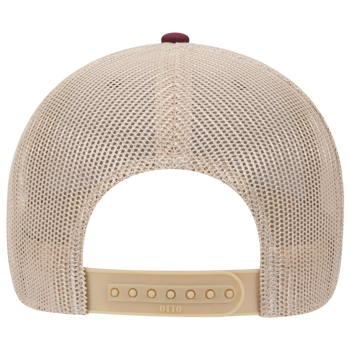 Rear View of 101032 - Marn/Marn/Kha OTTO CAP 6 Panel Low Profile Mesh Back Trucker Hat