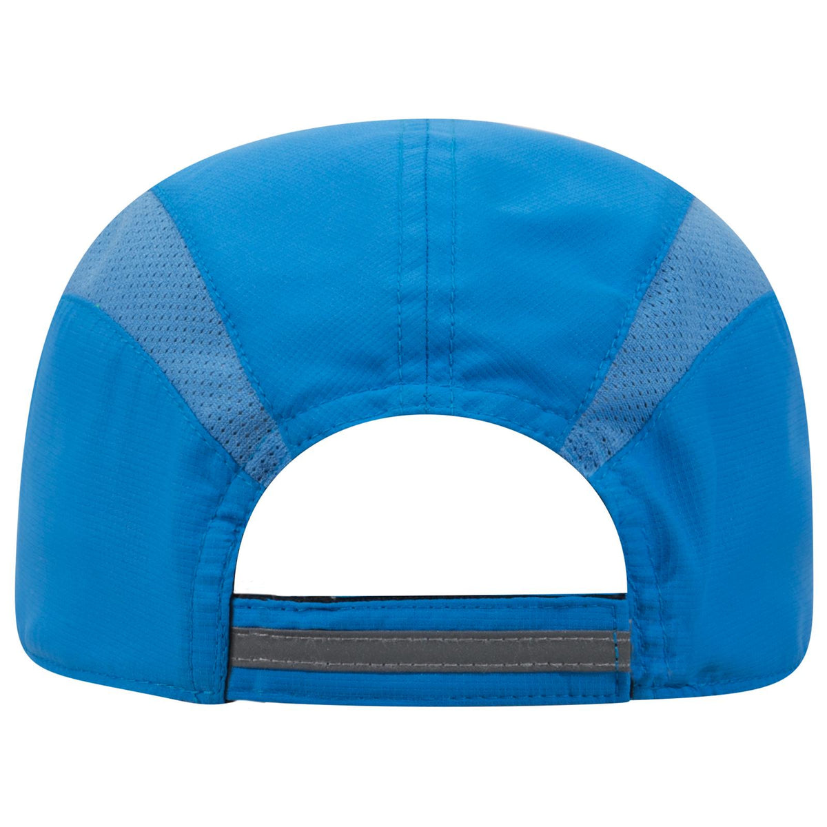 Rear View of 107 - Neon Blue OTTO CAP Reflective 6 Panel Running Cap