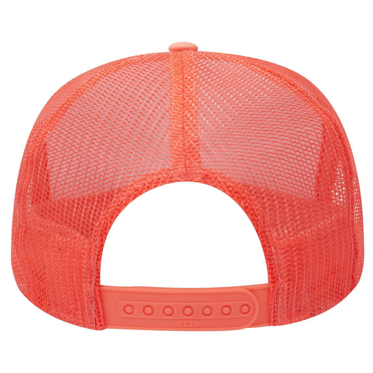 Rear View of 11016110 - Crl/Wht/Crl OTTO CAP 5 Panel High Crown Mesh Back Trucker Hat